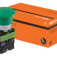 Кнопка грибовидная SB2-BС31 с возвратом, 1НО, d22 мм, зеленая, IP40 TDM