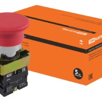 Кнопка грибовидная SB2-BТ42 с фиксацией, тяни-толкай, 1НЗ, d22 мм, красная, IP40 TDM