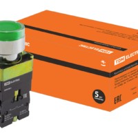 Кнопка SB2-BW3361 с возвратом, 1НО, d22 мм, с подсветкой 230 В LED, зеленая, IP40 TDM
