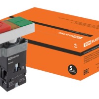 Кнопка сдвоенная SB2-BW8465 с возвратом, 1НО+ 1НЗ, d22 мм, с подсветкой 230 В LED, зеленая/красная, IP40 TDM