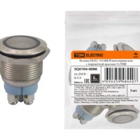 Кнопка EB2Q-1910NE/R металлическая с подсветкой красная 1з TDM