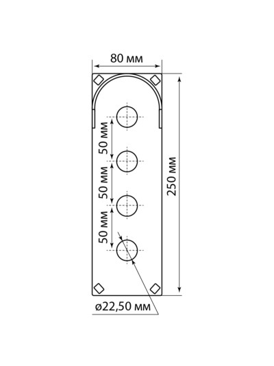 Корпус КП104 c козырьком для кнопок, 4 места, ABS желтый, IP66 TDM — изображение 5
