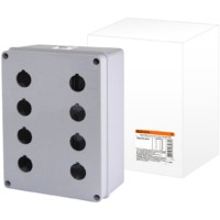 Корпус КП204 для кнопок, 8 мест, белый, IP65 TDM
