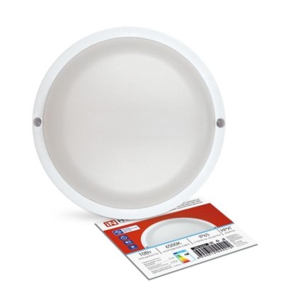 Светильник светодиодный герметичный СПП ОАД-1065-КРУГ 10Вт 6500К 900лм IP65 140мм с оптико-акустическим датчиком In Home 4690612044019