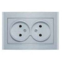 Розетка 2-м СП Бриллиант 16А IP20 без заземл. серебр. UNIVersal 7949766