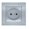 Розетка 1-м СП Бриллиант 16А IP20 без заземл. серебр. UNIVersal 7949834