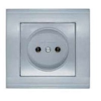 Розетка 1-м СП Бриллиант 16А IP20 без заземл. серебр. UNIVersal 7949834