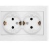 Розетка 2-м СП Бриллиант 16А IP20 с заземл. защ. шторки бел. UNIVersal 7947540