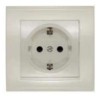 Розетка 1-м СП Бриллиант 16А IP20 с заземл. защ. шторки сл. кость UNIVersal 7948851