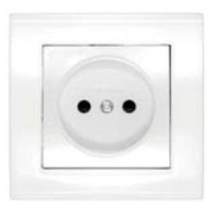 Розетка 1-м СП Бриллиант 16А IP20 без заземл. защ. шторки бел. UNIVersal 7947595