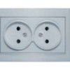 Розетка 2-м СП Бриллиант 16А IP20 без заземл. защ. шторки серебр. UNIVersal 7949773