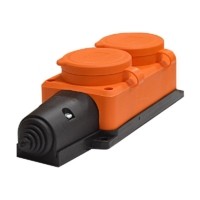 Колодка 2-м 1ф “КОМПАКТ” с заглушками каучук оранж. UNIVersal 3033