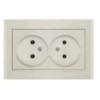 Розетка 2-м СП Бриллиант 16А IP20 без заземл. сл. кость UNIVersal 7948738