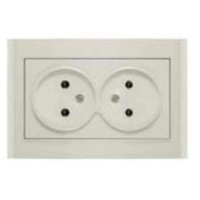 Розетка 2-м СП Бриллиант 16А IP20 без заземл. сл. кость UNIVersal 7948738