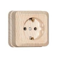 Розетка 1-м ОП Олимп 16А с заземл. сосна UNIVersal 5560902