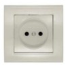 Розетка 1-м СП Бриллиант 16А IP20 без заземл. защ. шторки сл. кость UNIVersal 7948813