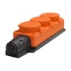 Колодка 3-м 1ф “КОМПАКТ” с заглушками каучук оранж. UNIVersal 3034