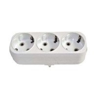 Разветвитель сетевой 3 гнезда с/з плоский 16А UNIVersal А303