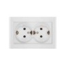 Розетка 2-м СП Бриллиант 16А IP20 с заземл. бел. UNIVersal 7947533