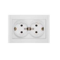 Розетка 2-м СП Бриллиант 16А IP20 с заземл. бел. UNIVersal 7947533