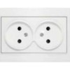 Розетка 2-м СП Бриллиант 16А IP20 без заземл. защ. шторки бел. UNIVersal 7947526