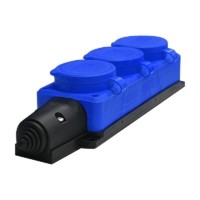 Колодка 3-м 1ф “КОМПАКТ” с заглушками каучук син. UNIVersal 3044