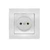 Розетка 1-м СП Бриллиант 16А IP20 без заземл. бел. UNIVersal 7947588