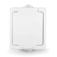 Розетка 1-м ОП Аллегро 16А с защ. крышкой защ. шторки с заземл. IP54 бел. UNIVersal 5563286