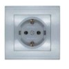 Розетка 1-м СП Бриллиант 16А IP20 с заземл. серебр. UNIVersal 7949872