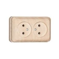 Розетка 2-м ОП Олимп 16А без заземл. сосна UNIVersal 5560858