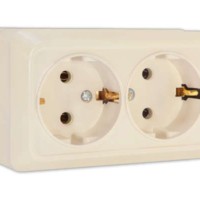 Розетка 2-м ОП Олимп 16А IP20 с заземл. сл. кость UNIVersal Б-О0128