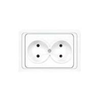 Розетка 2-м СП Валери 16А IP20 без заземл. бел. UNIVersal В0102