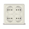 Розетка 4-м ОП Олимп 16А IP20 квадрат. без заземл. сл. кость UNIVersal 1170