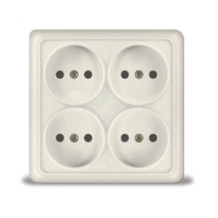 Розетка 4-м ОП Олимп 16А IP20 квадрат. без заземл. сл. кость UNIVersal 1170