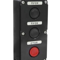 Пост управления ПКЕ 222-3 У2 10А 660В 3 элемента черн. и крас. цилиндр накладной IP54 Электротехник ET519078