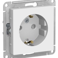 Розетка AtlasDesign с заземл. со шторками 16А механизм лотос SE ATN001345