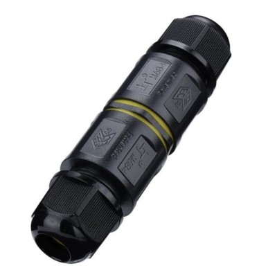 Соединитель-коннектор 3-контактный с рычажной клеммой, с пружинным контактом, водонепроницаемый, черный