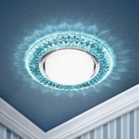 Светильник точечный DK LD23 BL1/WH GX53 декор со светодиод. подсветкой голуб. Б0029628