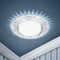 Светильник точечный DK LD24 SL/WH GX53 декор со светодиод. подсветкой прозр. Б0029631