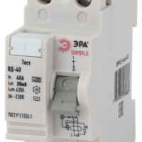 Выключатель дифференциального тока (УЗО) 2п 40А/30мА ВД-40 (электронное) SIMPLE-mod-43 ЭРА Б0039263
