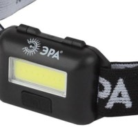 Фонарь светодиодный налобный GB-607 на батарейках мощный яркий 3 режима черный