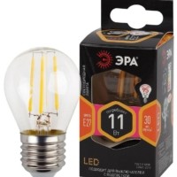Лампа СДЛ филаментная F-LED P45-11w-827-E27 P45 11Вт шар E27 тепл. бел. Эра Б0047013