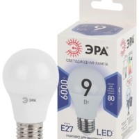 Лампа СДЛ LED A60-9W-860-E27 A60 9Вт груша E27 холод. бел. Эра Б0032248