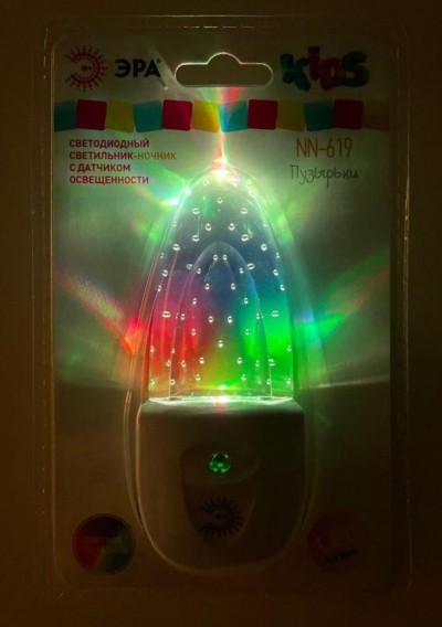 Светильник NN-619-LS-W ночник “Пузырьки” от сети с сенсором бел. ЭРА Б0019103