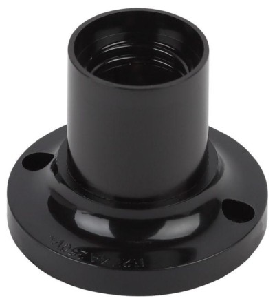 Патрон E27 потолочный бакелитовый чёрный (х50) (50/200/4800) Эра Б0044083