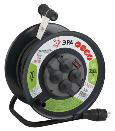 Удлинитель силовой на метал. катушке 4х20м с/з 16А IP44 RMx-4es-3х2.5-20m-IP44(KG) КГ 3х2.5 Эра Б0043057
