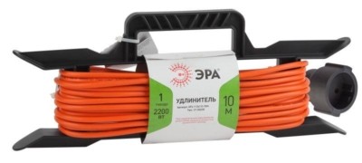Удлинитель силовой шнур на рамке 1х10м б/з 10А IP44 UFx-1-2х1.0-10m-IP44 ПВС 2х1 Эра Б0043039