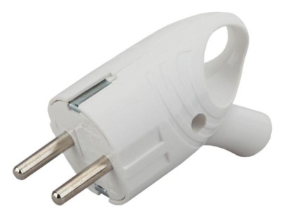 Vx4-W ЭРА Вилка с/з угловая с кольцом 16A белая