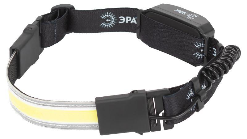 Фонарь светодиодный налобный GA-807 "Кибер" аккумуляторный 10Вт COB 3 режима miscro USB Эра Б0054033
