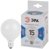 Лампа СДЛ LED G90-15W-4000K-E27 G90 15Вт шар 4000К нейтр. бел. E27 декор. Эра Б0049078